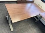 Used L-Shape Sit Stand Desk - Walnut - ITEM #:120386 - Img 12 of 14