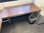 Used L-Shape Sit Stand Desk - Walnut - ITEM #:120386 - Img 13 of 14