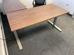 Used L-Shape Sit Stand Desk - Walnut - ITEM #:120386 - Img 3 of 14