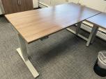 Used L-Shape Sit Stand Desk - Walnut - ITEM #:120386 - Img 4 of 14