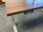 Used L-Shape Sit Stand Desk - Walnut - ITEM #:120386 - Img 7 of 14
