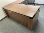 Used L-Shape Sit Stand Desk - Walnut - ITEM #:120387 - Img 2 of 8