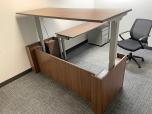 Used L-Shape Sit Stand Desk - Walnut - ITEM #:120387 - Img 6 of 8