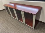 Used Credenza With Cherry Veneer Finish - Glass Doors - ITEM #:120390 - Img 2 of 7