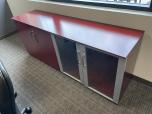 Used Credenza With Cherry Veneer Finish - Glass Doors - ITEM #:120390 - Img 5 of 7