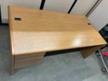 Used Desk - Single Drawer - Medium Oak Laminate - ITEM #:120391 - Img 2 of 7