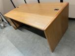 Used Desk - Single Drawer - Medium Oak Laminate - ITEM #:120391 - Img 3 of 7