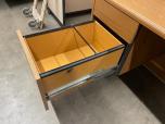 Used Desk - Single Drawer - Medium Oak Laminate - ITEM #:120391 - Img 4 of 7