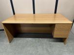 Used Desk - Single Drawer - Medium Oak Laminate - ITEM #:120391 - Img 6 of 7