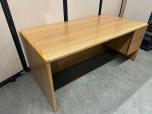 Used Desk - Single Drawer - Medium Oak Laminate - ITEM #:120391 - Img 7 of 7