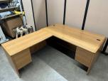Used L-Shape Desk - Medium Oak Laminate - ITEM #:120392 - Img 1 of 7