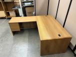 Used L-Shape Desk - Medium Oak Laminate - ITEM #:120392 - Img 2 of 7