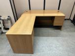 Used L-Shape Desk - Medium Oak Laminate - ITEM #:120392 - Img 3 of 7