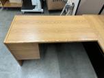 Used L-Shape Desk - Medium Oak Laminate - ITEM #:120392 - Img 6 of 7