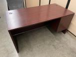 Used Desk - Mahogany - Single Drawer Assembly - ITEM #:120395 - Img 2 of 4