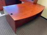 Used U-Shape Desk Set With Hutch - Cherry Laminate - ITEM #:120397 - Img 2 of 7