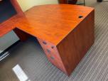 Used U-Shape Desk Set With Hutch - Cherry Laminate - ITEM #:120397 - Img 3 of 7