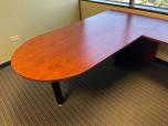 Used U-Shape Peninsula Desk With Hutch - Cherry - ITEM #:120398 - Img 3 of 6