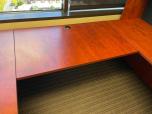 Used U-Shape Peninsula Desk With Hutch - Cherry - ITEM #:120398 - Img 4 of 6