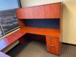 Used U-Shape Peninsula Desk With Hutch - Cherry - ITEM #:120398 - Img 5 of 6