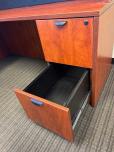 Used U-Shape Peninsula Desk With Hutch - Cherry - ITEM #:120398 - Img 6 of 6