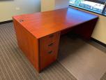 Used Desk - Cherry Laminate - Single Drawer - ITEM #:120399 - Img 3 of 4