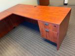 Used U-Shape Penisula Desk - Cherry Laminate - ITEM #:120400 - Img 2 of 5