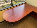 Used U-Shape Penisula Desk - Cherry Laminate - ITEM #:120400 - Img 4 of 5