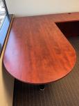 Used U-Shape Penisula Desk - Cherry Laminate - ITEM #:120400 - Img 5 of 5