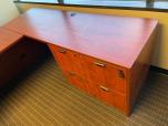 Used U-shape Bow Front Desk Set - Cherry Laminate - ITEM #:120401 - Img 3 of 6