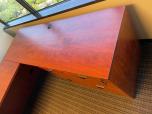 Used U-shape Bow Front Desk Set - Cherry Laminate - ITEM #:120401 - Img 4 of 6