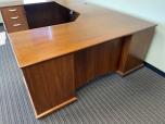 Jasper Desk U-Shape Executive Desk Set - Medium Wood Finish - ITEM #:120402 - Img 2 of 16