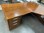 Jasper Desk U-Shape Executive Desk Set - Medium Wood Finish - ITEM #:120402 - Img 4 of 7