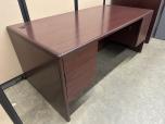 Used Hon Desk With Mahogany Laminate - ITEM #:120404 - Img 1 of 5