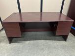 Used Hon Desk With Mahogany Laminate - ITEM #:120404 - Img 2 of 5