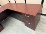 L-Shaped Desk with Pedestals in Mahogany Laminate - ITEM #:120410 - Img 2 of 7