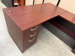 L-Shaped Desk with Pedestals in Mahogany Laminate - ITEM #:120410 - Img 3 of 7
