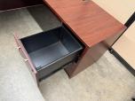 L-Shaped Desk with Pedestals in Mahogany Laminate - ITEM #:120410 - Img 6 of 7