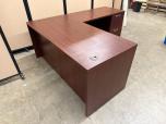 Used L-Shape Desk - Mahogany Laminate - ITEM #:120410 - Img 4 of 7