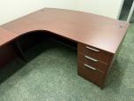 Used U-Shape Desk Set - Mahogany - With Hutch - ITEM #:120412 - Img 3 of 6