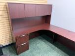 Used U-Shape Desk Set - Mahogany - With Hutch - ITEM #:120412 - Img 5 of 6