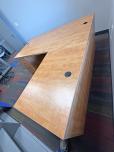L-Shaped Desk with Pedestals in Light Wood Finish - ITEM #:120414 - Img 3 of 9
