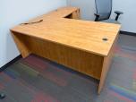 L-Shaped Desk with Pedestals in Light Wood Finish - ITEM #:120414 - Img 5 of 9