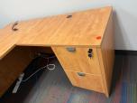 L-Shaped Desk with Pedestals in Light Wood Finish - ITEM #:120414 - Img 7 of 9