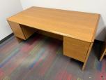 Used Oak Laminate Desk - Beveled Edge - ITEM #:120415 - Img 2 of 7