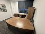 U-Shape Executive Desk Set with Hutch in Walnut Laminate - ITEM #:120419 - Img 2 of 8
