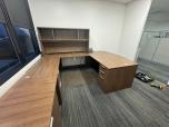 U-Shape Executive Desk Set with Hutch in Walnut Laminate - ITEM #:120419 - Img 3 of 8