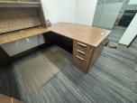 Used U-Shape Desk With Hutch - Walnut Laminate - ITEM #:120419 - Img 4 of 8