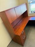 Used L-Shape Desk With Hutch - Cherry Laminate - ITEM #:120420 - Img 2 of 8