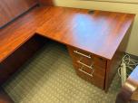 Used L-Shape Desk With Hutch - Cherry Laminate - ITEM #:120420 - Img 5 of 8